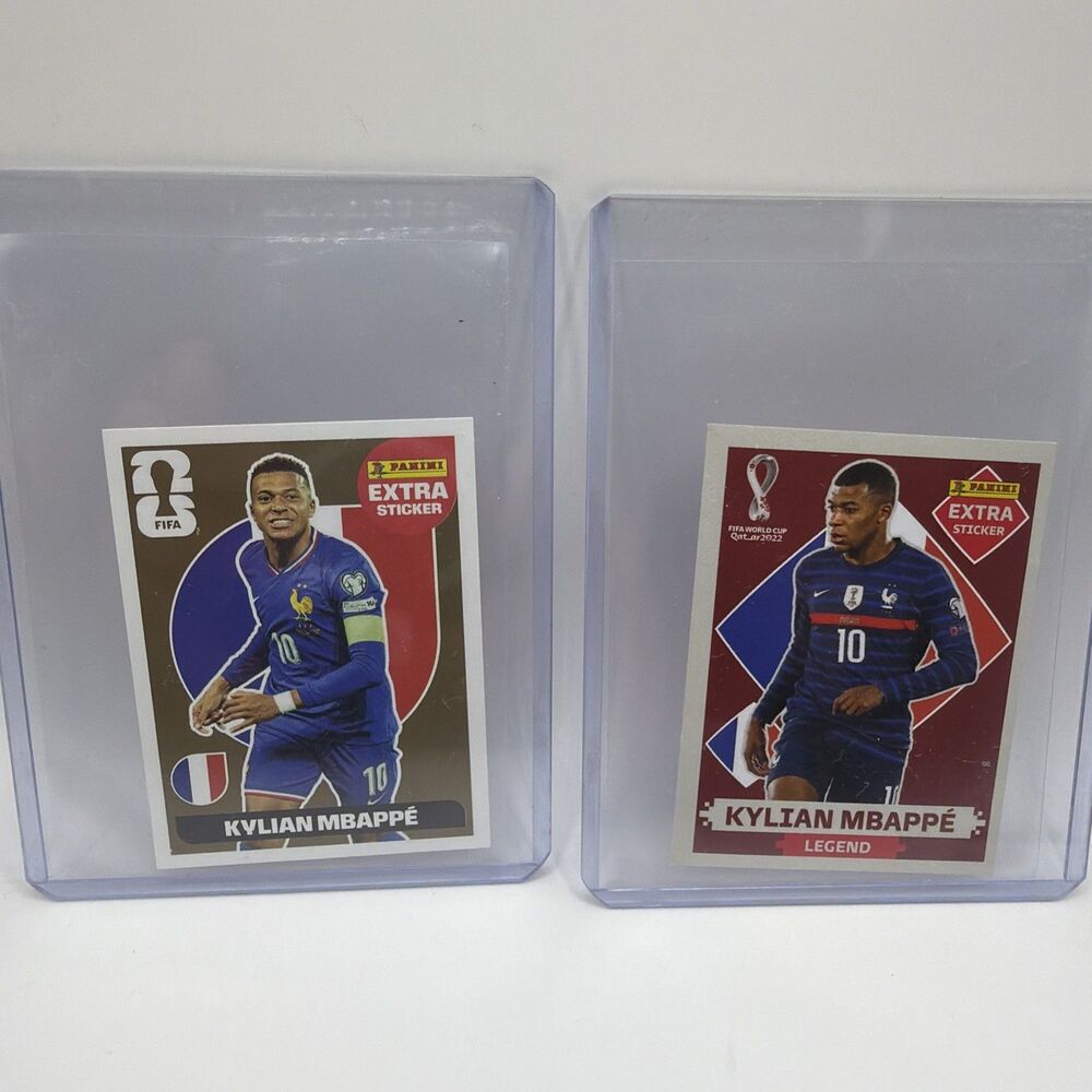Kylian Mbappe 1x Extra Stickers Gold 2026 World Cup + 1x 2022 World Cup SHIP NOW